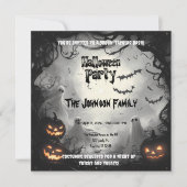 Spooky Halloween-Party - Geister und Pumpkins Einladung (Vorderseite)