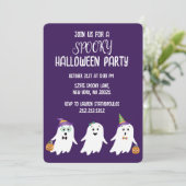Spooky Halloween-Party Ghosts Trick oder Behandlun Einladung (Stehend Vorderseite)