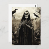 Spooky Halloween-Party Gothic Skelett Friedhof Postkarte (Vorne/Hinten)
