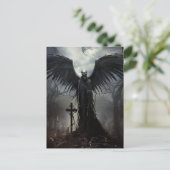Spooky Halloween-Party Gothic Skelett Friedhof Postkarte (Stehend Vorderseite)