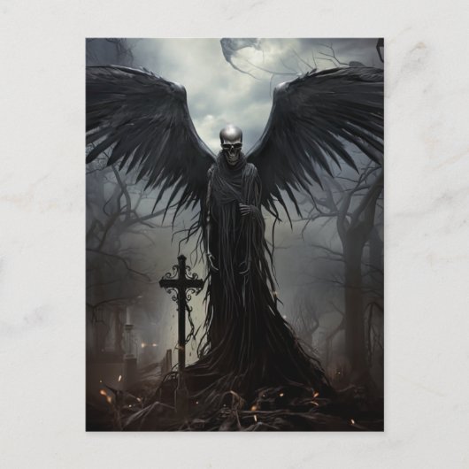 Spooky Halloween-Party Gothic Skelett Friedhof Postkarte (Vorderseite)