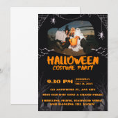 Spooky Halloween Party Invitation – Ghosts & Bats Einladung (Vorne/Hinten)
