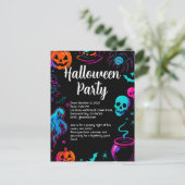Spooky Halloween Party Invitation Postkarte (Stehend Vorderseite)