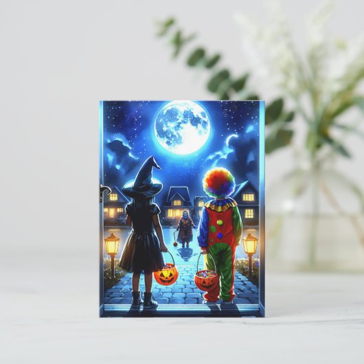 Spooky-Halloween-Party Postkarte (Stehend Vorderseite)