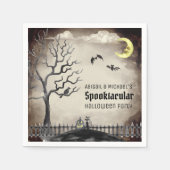 Spooky Halloween-Party Sepia Spooktacular Serviette (Vorderseite)