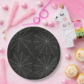 Spooky Halloween-Party Spiderweb Bold Black Pappteller (Party)