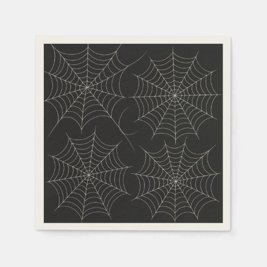 Spooky Halloween-Party Spiderweb Bold Black Serviette (Vorderseite)