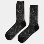 Spooky Halloween-Party Spiderweb Bold Black Socken (Linkes Detail)