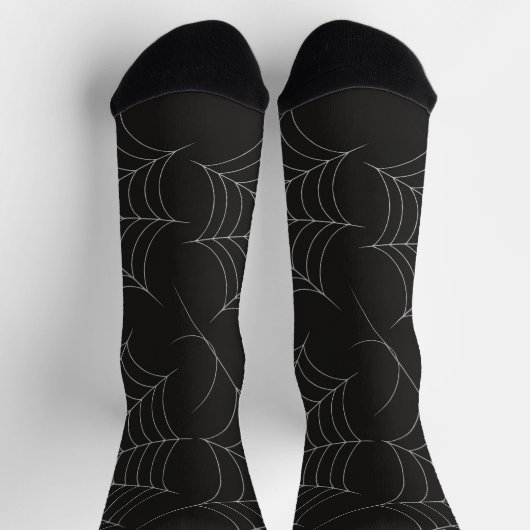 Spooky Halloween-Party Spiderweb Bold Black Socken (Oben)