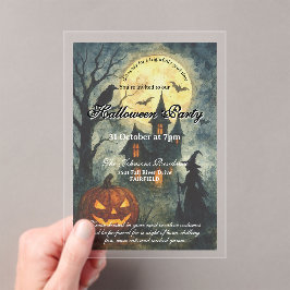 Spooky Halloween-Party - Spuk House & Pumpkin Acryleinladungen