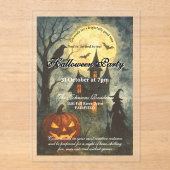 Spooky Halloween-Party - Spuk House & Pumpkin Acryleinladungen (Vorderseite)