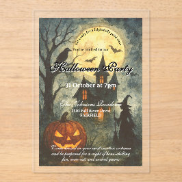 Spooky Halloween-Party - Spuk House & Pumpkin Acryleinladungen