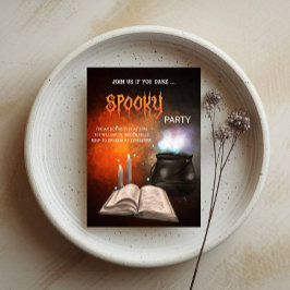 Spooky Halloween-Party - Vintages Magic Book Theme Einladung