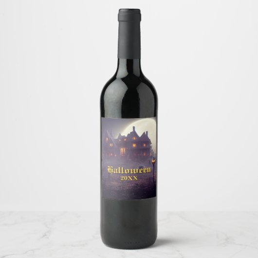 Spooky-Halloween-Party Weinetikett (Vorderseite)