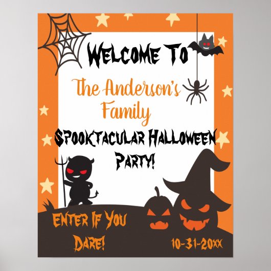Spooky Halloween-Party Willkommenspender Poster (Vorne)