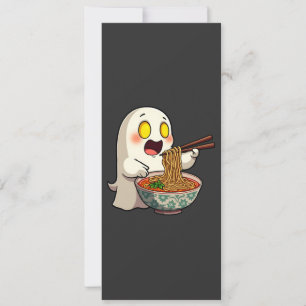 Spooky Halloween Pastel Kawaii Ghost Eating Ramen Save The Date