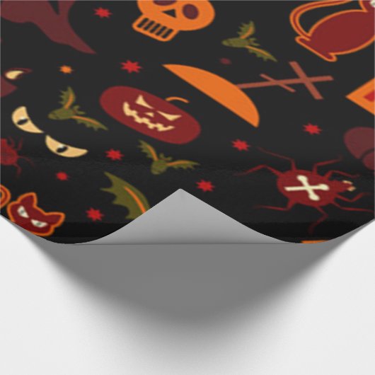 Spooky Halloween Pattern Geschenkpapier (Ecke)