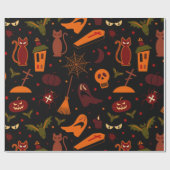 Spooky Halloween Pattern Geschenkpapier (Flach)