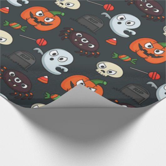 Spooky Halloween Pattern Geschenkpapier (Ecke)