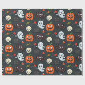 Spooky Halloween Pattern Geschenkpapier (Flach)
