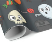 Spooky Halloween Pattern Geschenkpapier (Rolleneckpunkt)