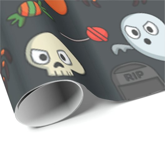 Spooky Halloween Pattern Geschenkpapier (Rolleneckpunkt)