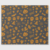 Spooky Halloween Pattern Geschenkpapier (Flach)