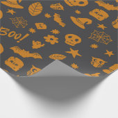 Spooky Halloween Pattern Geschenkpapier (Ecke)