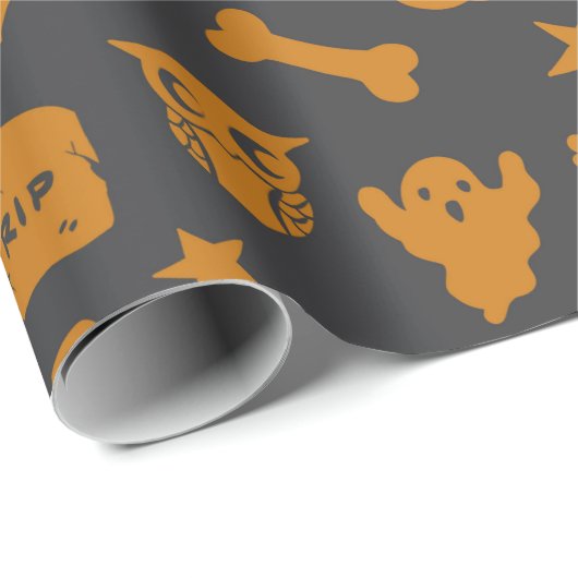 Spooky Halloween Pattern Geschenkpapier (Rolleneckpunkt)