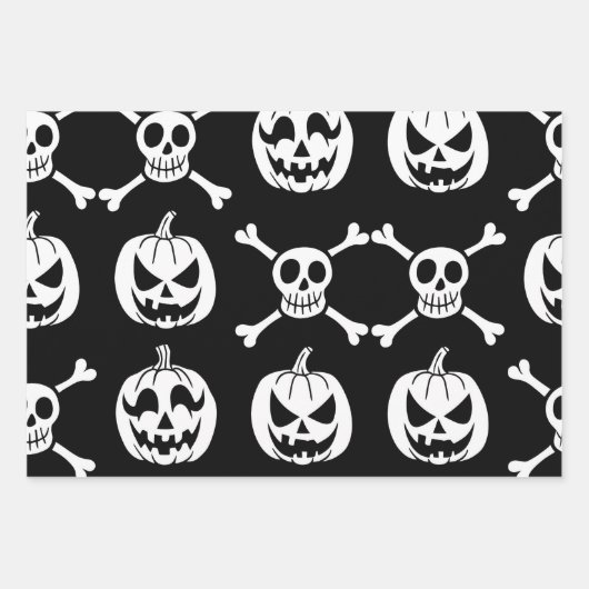 Spooky Halloween Pattern Geschenkpapier Set (Vorderseite 3)