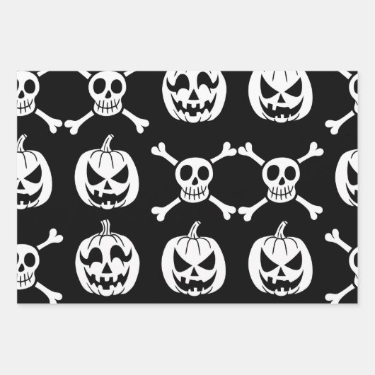 Spooky Halloween Pattern Geschenkpapier Set (Vorderseite)