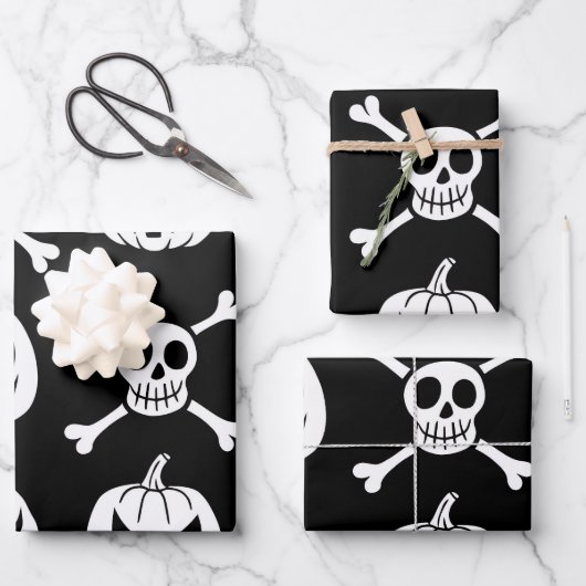 Spooky Halloween Pattern Geschenkpapier Set (Vorderseite)