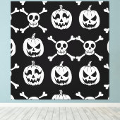 Spooky Halloween Pattern Leinwanddruck (Insitu (Holzboden))