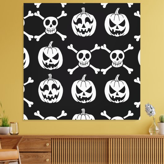 Spooky Halloween Pattern Leinwanddruck (Insitu (Wohnzimmer))
