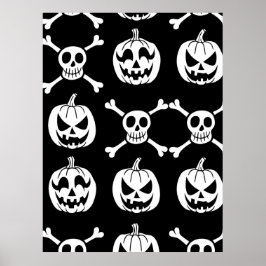 Spooky Halloween Pattern Poster