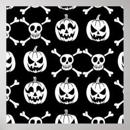 Spooky Halloween Pattern Poster