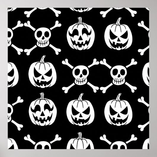 Spooky Halloween Pattern Poster (Vorne)