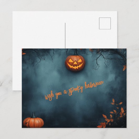 Spooky Halloween Postkarte (Vorne/Hinten)