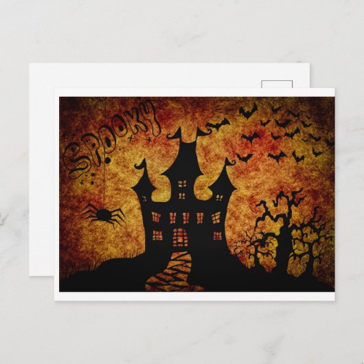 Spooky Halloween Postkarte (Vorne/Hinten)