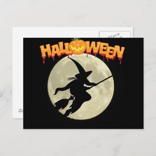 Spooky Halloween Postkarte (Vorne/Hinten)