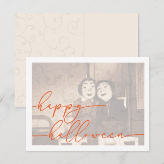 Spooky Halloween Postkartenvorlage Postkarte (Vorne/Hinten)
