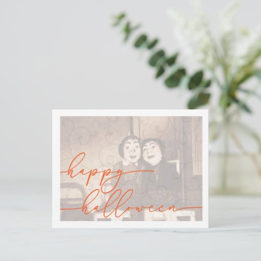 Spooky Halloween Postkartenvorlage Postkarte (Stehend Vorderseite)