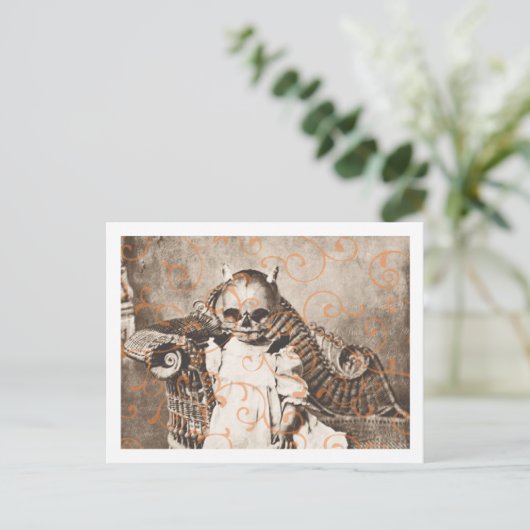 Spooky Halloween Postkartenvorlage Postkarte (Stehend Vorderseite)