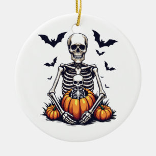 Spooky Halloween Pregnant Skeleton Schwangerschaft Keramik Ornament