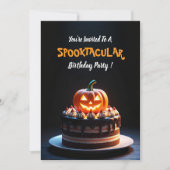 Spooky Halloween Pumpkin Cake Design - Geburtstag Einladung (Vorderseite)