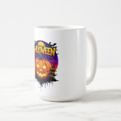 Spooky Halloween Pumpkin Design with Moonlit Sky a Kaffeetasse (VorderseiteRechts)