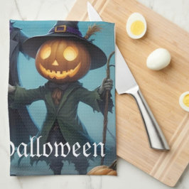 Spooky Halloween Pumpkin Duo Geschirrtuch