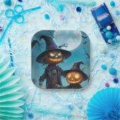 Spooky Halloween Pumpkin Duo Pappteller (Party)