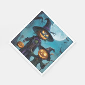 Spooky Halloween Pumpkin Duo Serviette (Ecke)