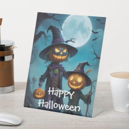 Spooky Halloween Pumpkin Duo Sockelschild